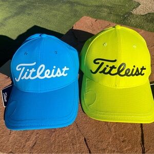 Titleist Bright Blue and Neon Yellow  Unisex Golf Hats Bundle